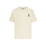 Beige t-shirt with a small WHITESPACE logo on a white background